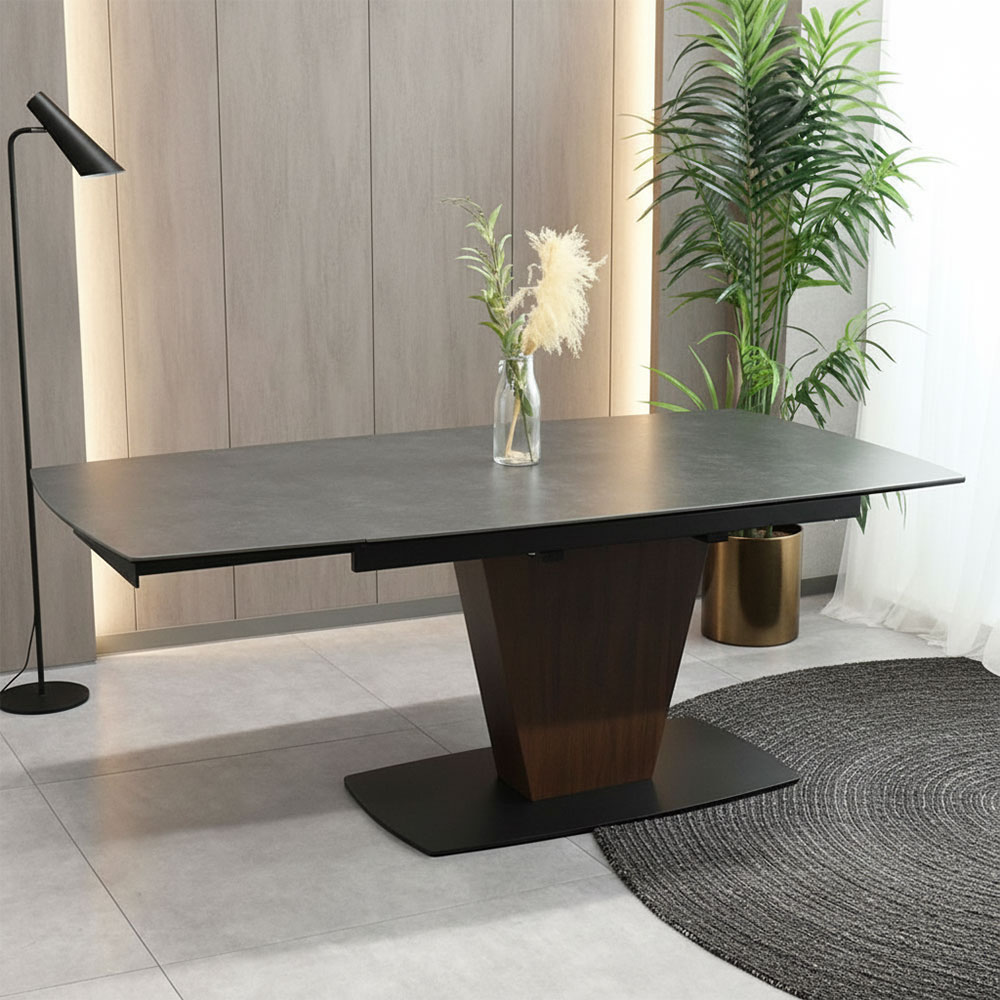 【新品アウトレット】 伸長式セラミックダイニングテーブル 140 180 OA9B