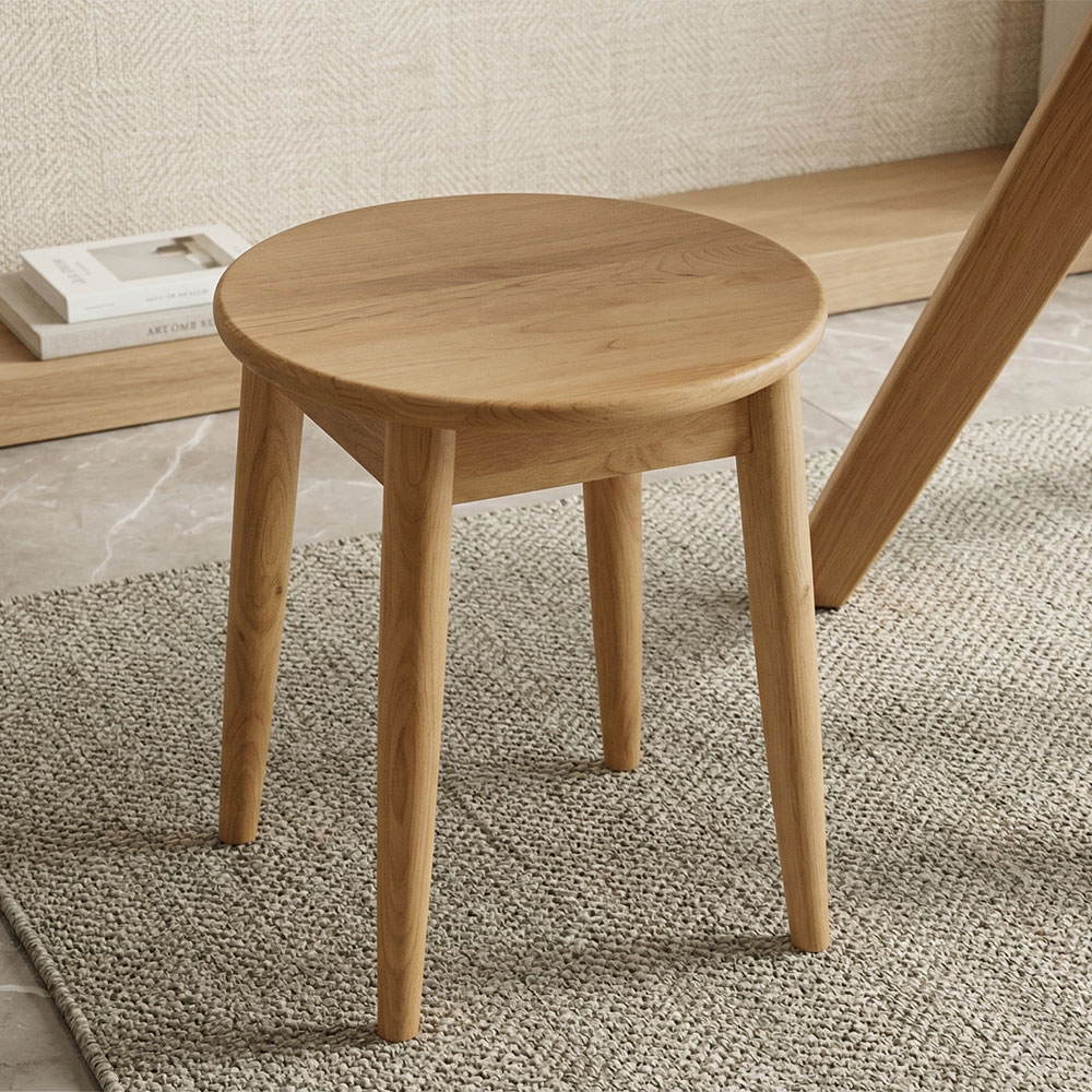 アルダー無垢 スツール オットマン チェア