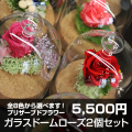 選べるカラー全8色 ガラスドームローズ同色2個セット