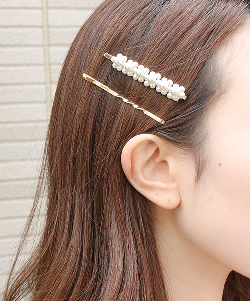 パールヘアピン2本セット 1カラー Mode Robe