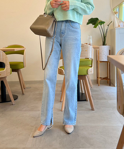 【SALE】スリットデニムパンツ/2カラー
