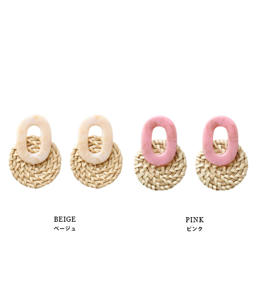 SALE】マーブルラタンピアス・イヤリング/各2カラー