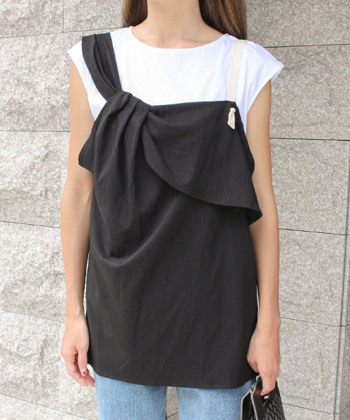 clane ワンショルダーレイヤードトップス③