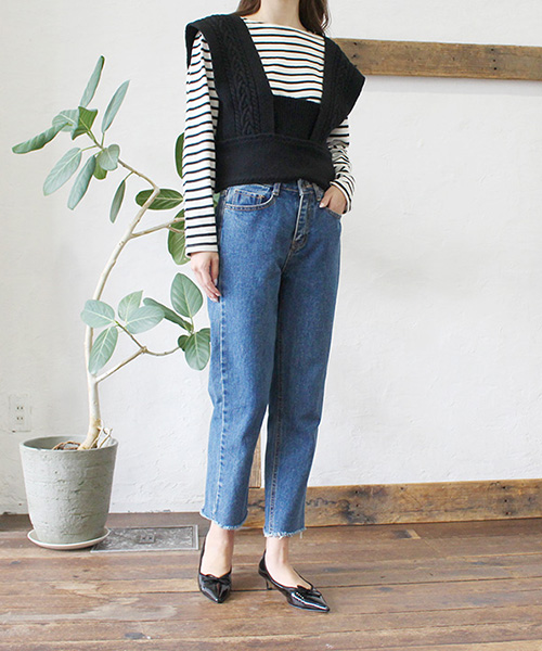 SALE】2WAYレイヤードニットベスト/3カラー