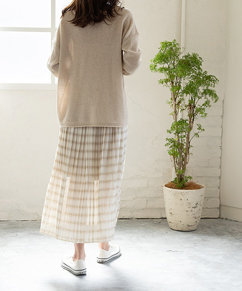 SALE】シフォンチェックプリーツスカート/1カラー