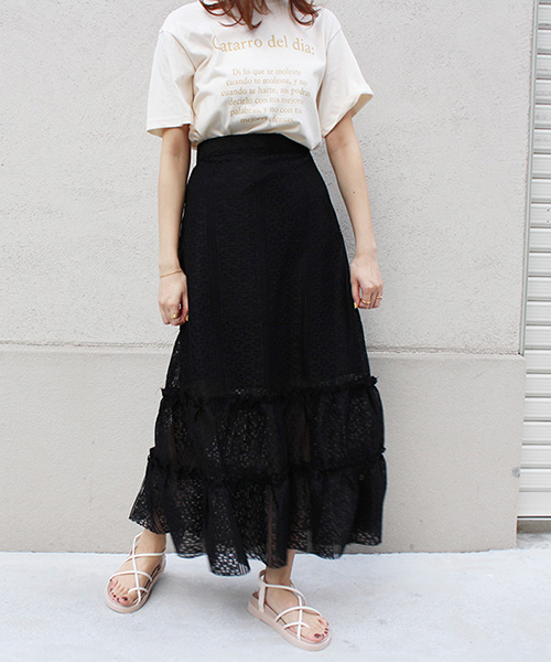 SALE】レースティアードスカート/3カラー