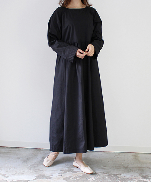 【SALE】ラウンドネックコットンワンピース/2カラー