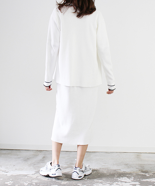 SALE】配色ワンピース＆カーディガンセット/2カラー