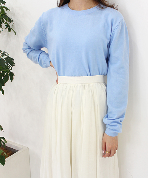 【SALE】シンプルカラーニット/3カラー
