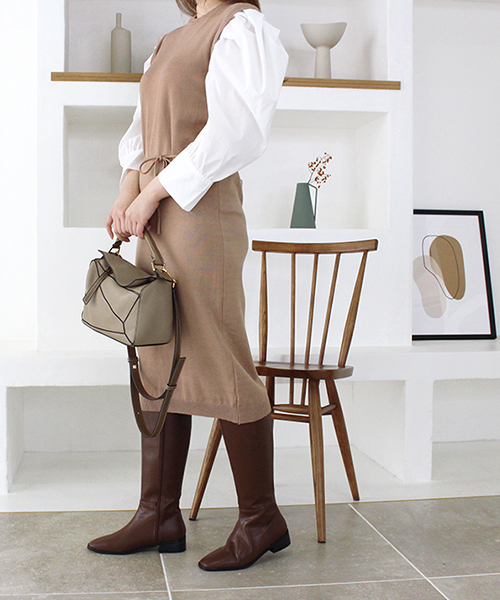 ★Hobbs London Agatha フェミニンパフショルダー 上質ワンピ rienda | ショルダーダブルフリルマーメイドOP (ワンピース