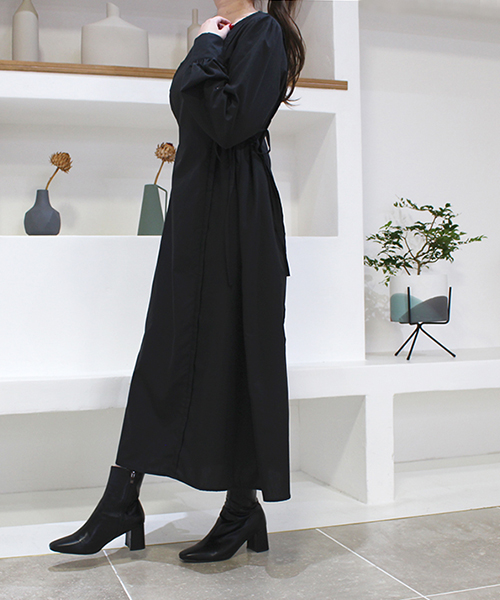 SALE）サイドリボンワンピース/2カラー