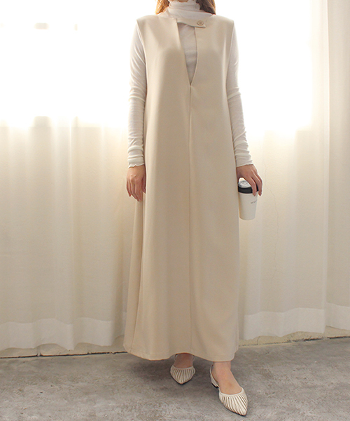 SALE】2WAY Vネックワンピース/3カラー