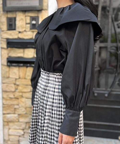 SALE】ビッグカラーブラウス/2カラー SALE】ビッグカラーブラウス/2カラー