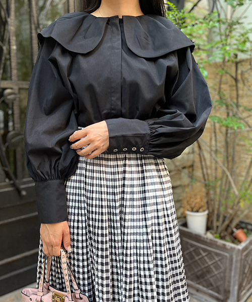 SALE】ビッグカラーブラウス/2カラー