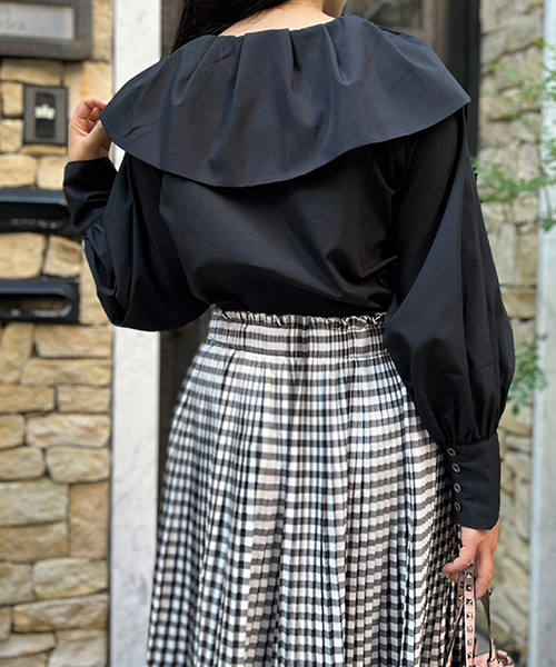 SALE】ビッグカラーブラウス/2カラー