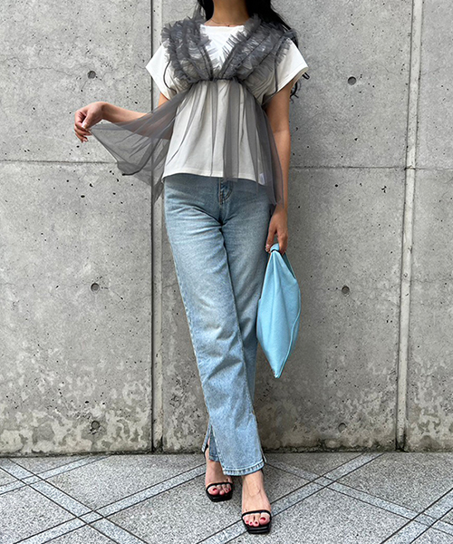 SALE】チュールキャミセットトップス/2カラー