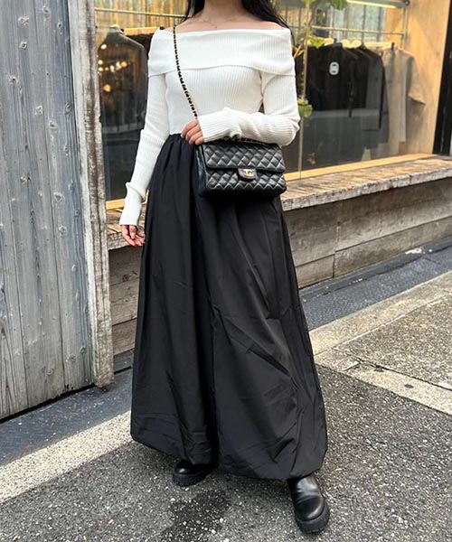 オフショルニットドッキングワンピース/3カラー