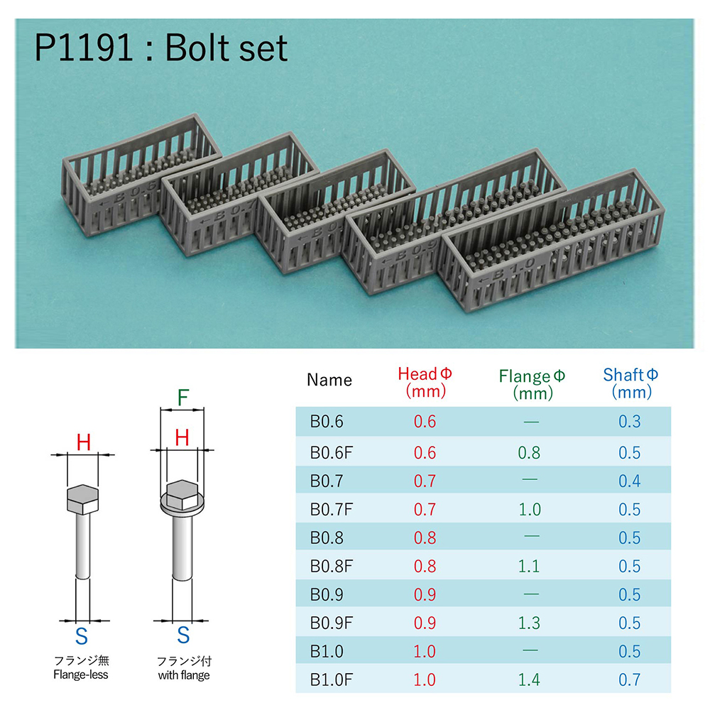 3D Printed Rivets Series [ Bolt set / Nut set / Hex set ]