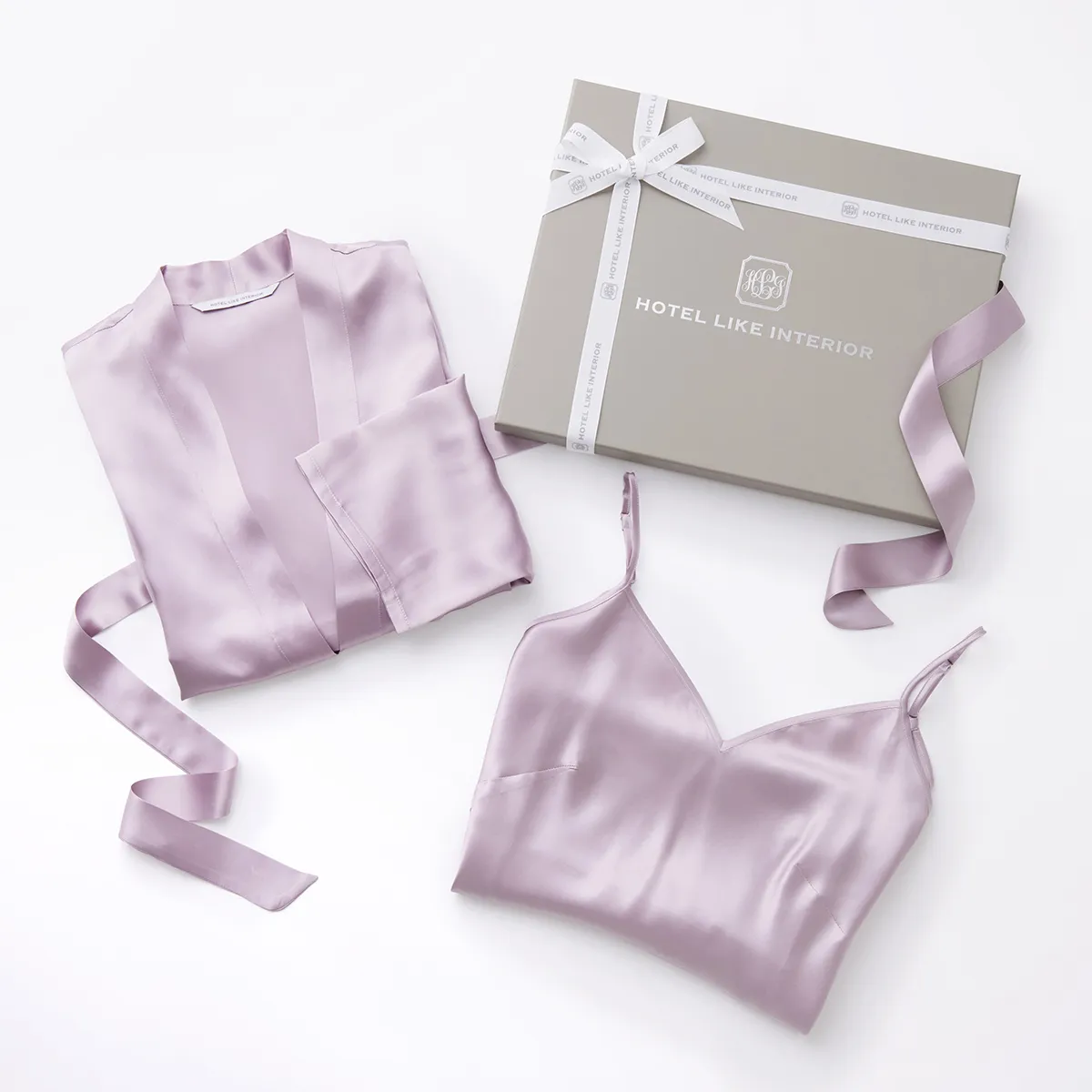 【ギフトBOX入り】 19匁 シルクロングドレス＆ローブ