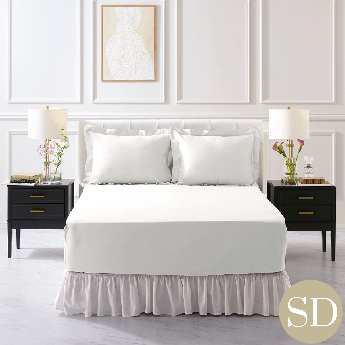 セミダブル | 120×200cm | 高さ31cmまで対応 | ボックスシーツ1枚 | 封筒型スタンダード枕カバー2枚 | 400TC コットンサテン