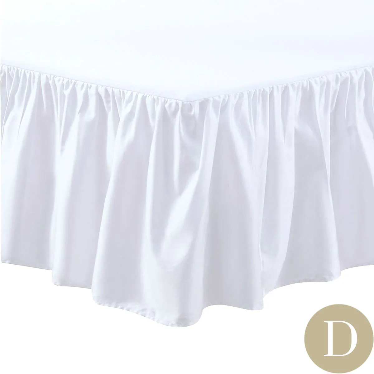 ベッドスカート | ダブル | 140cm x200cm | 高さ25cm | 400TC  ギャザードベッドスカート