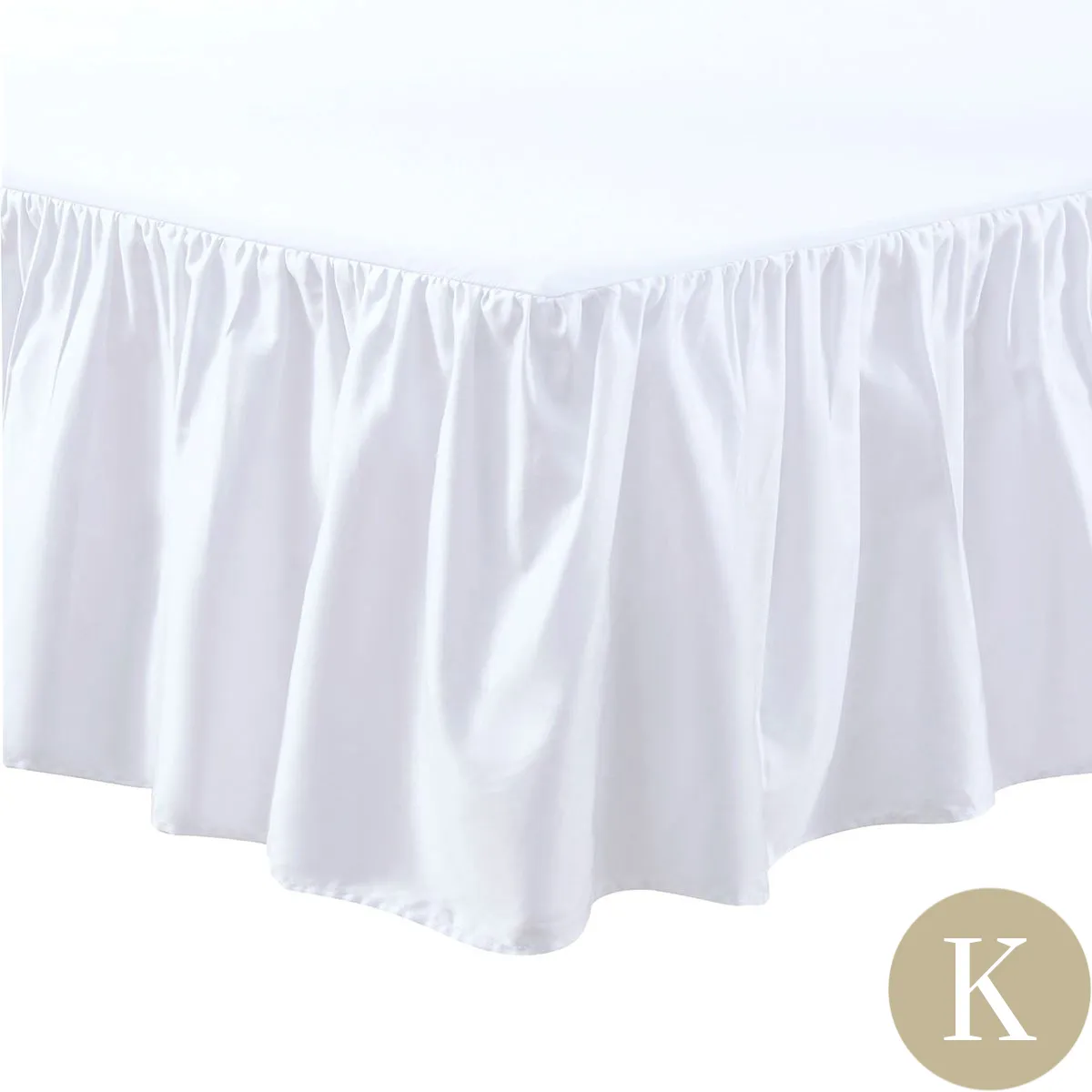 ベッドスカート | キング | 180x200cm | 高さ25cm | 400TC  ギャザードベッドスカート
