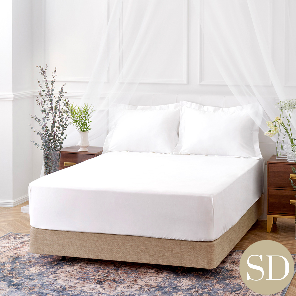 ボックスシーツ | セミダブル | 120×200cm | 高さ31cmまで対応 | 500TC