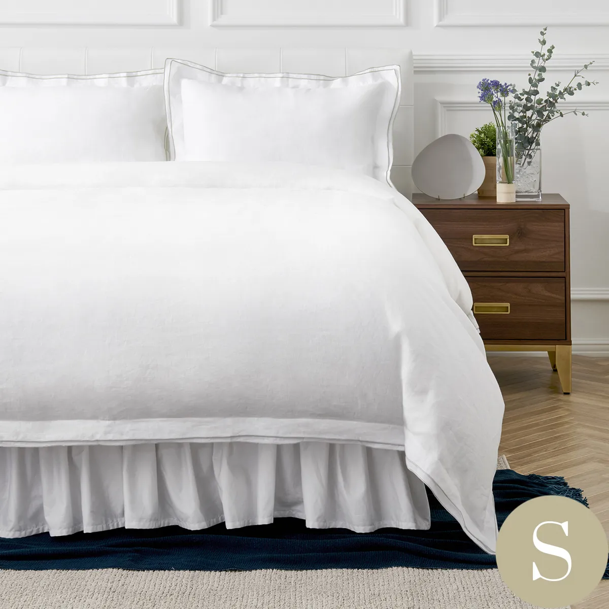 シングル | 150×210cm | 掛け布団カバー1枚 | 包み型スタンダード枕カバー2枚 | ヨーロピアンリネン