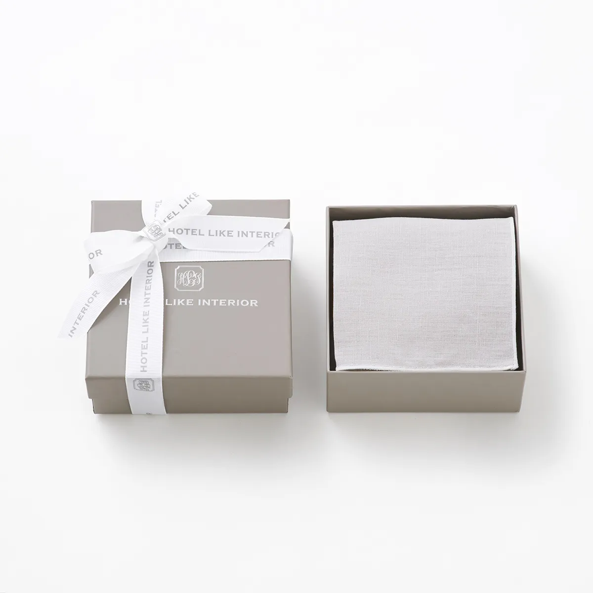 【ギフトBOX入り】ヨーロピアンリネン トリム ハンカチ