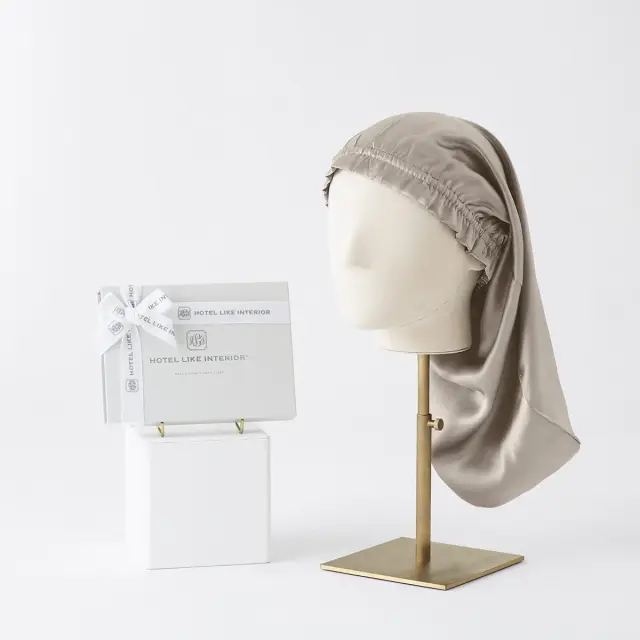 【リボンかけ】19匁 シルクナイトキャップ｜ロング