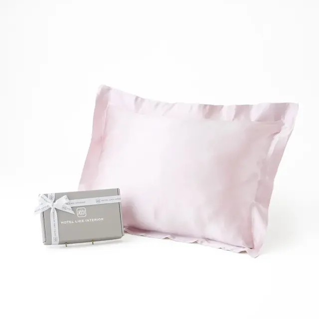 【ギフトBOX入り】22匁シルクピローケース 2枚セット/ローズ　2枚