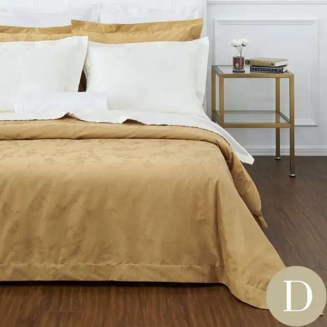 ダブル | 190×210cm | 掛け布団カバー1枚 | 包み型スタンダード枕カバー2枚 | 400TC ボタニカルジャガード/ブランデー