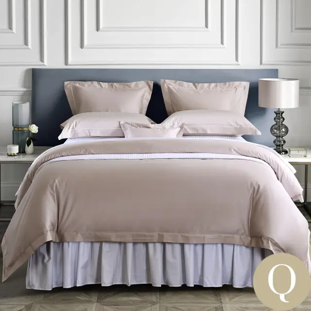 クイーン | ボックスシーツ1枚 | 掛け布団カバー1枚 | 包み型スタンダード枕カバー2枚 | 400TC ハニカム