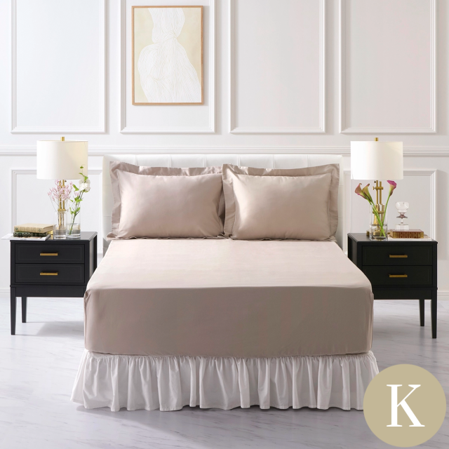 キング | 180×200cm | 高さ31cmまで対応 | ボックスシーツ1枚 封筒型スタンダード枕カバー2枚  | 400TC コットンサテン