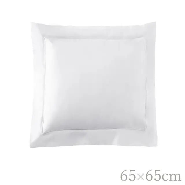 Hロゴ入り　グレーとホワイト クッションカバー　65×65 大きい クッションカバー | ユーロ | 65×65cm | 500TC コットンサテン