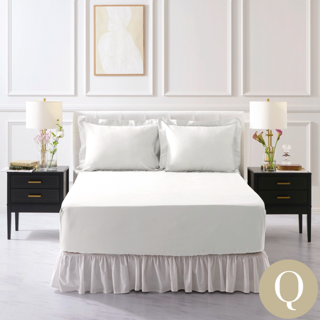 クイーン | 160×200cm | 高さ31cmまで対応 | ボックスシーツ1枚 封筒型スタンダード枕カバー2枚  | 400TC コットンサテン