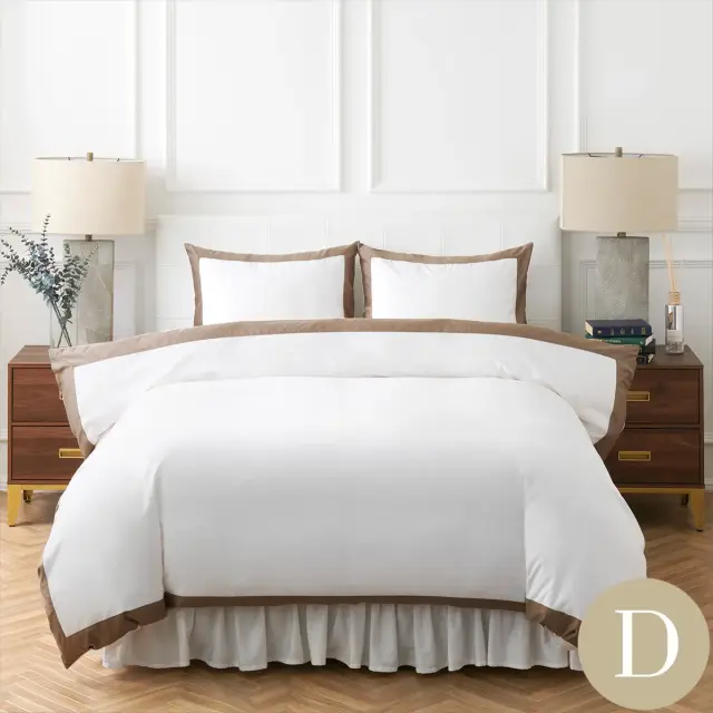 ダブル | ボックスシーツ1枚 | 掛け布団カバー1枚 | 包み型スタンダード枕カバー2枚 | 500TC ビコロール