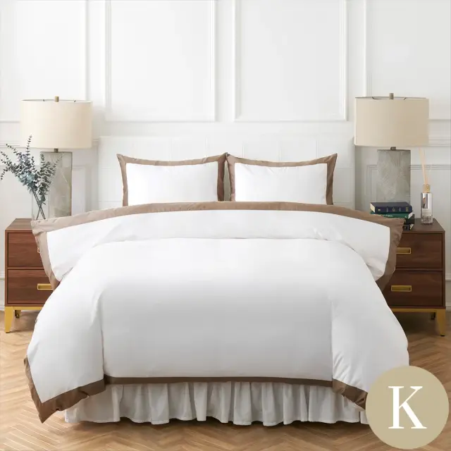 キング | ボックスシーツ1枚 | 掛け布団カバー1枚 | 包み型スタンダード枕カバー2枚 | 500TC ビコロール