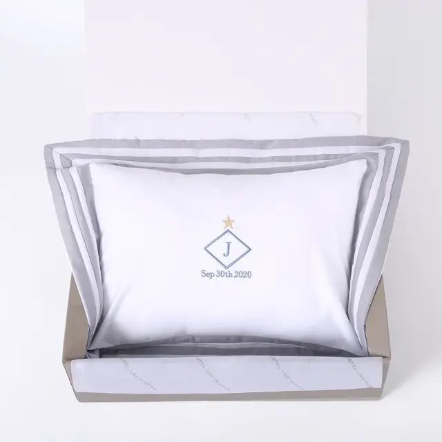 【ギフトBOX入り】ブドワール＆500TC ボールドライン 刺繍入りカバーセット
