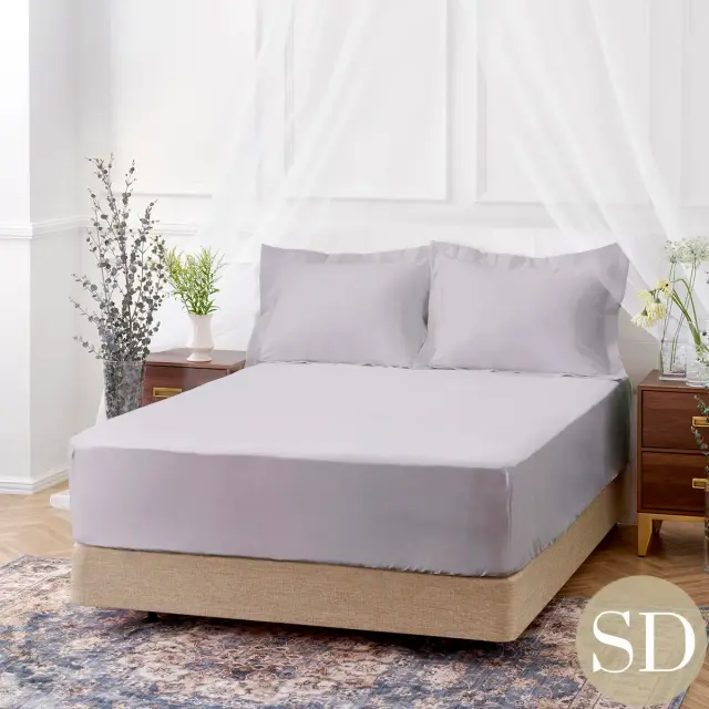 セミダブル | 120×200cm | 高さ31cmまで対応 | ボックスシーツ1枚 | 包み型スタンダード枕カバー2枚 | 500TC コットンサテンリュクス