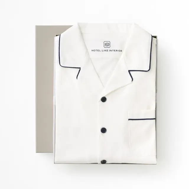 【ギフトBOX入り】コットンジャージーパジャマ｜メンズ/アイボリー