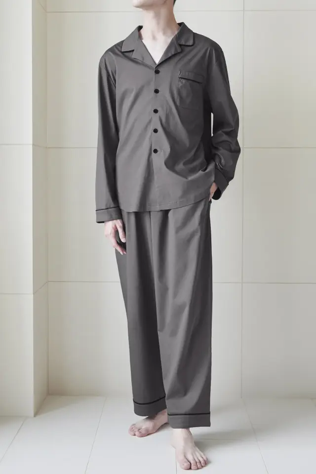 シルク　メンズ　パジャマ　高品質　お洒落　気高くて上品　綺麗な刺繍 cjpjm1dgray03_1600.webp?t=