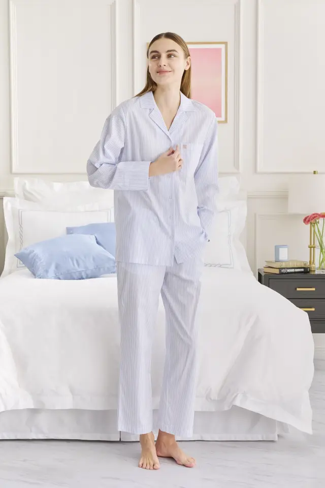 コットンツイルストライプパジャマ | レディース | FREE/アイス