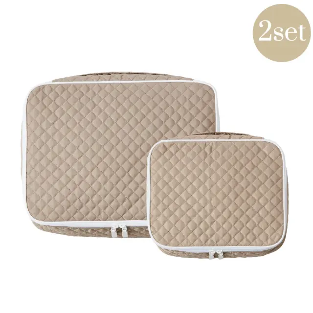 ダイヤモンドキルトポーチ | 2点セット | ミディアム×1 ラージ×1