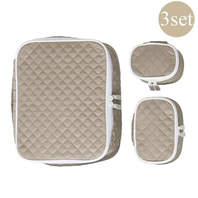 ダイヤモンドキルトポーチ | 3点セット | ミニ×1 スモール×1 ミディアム×1