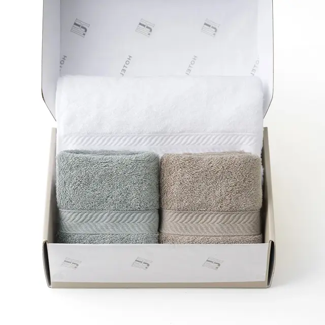 【ギフトBOX入り】エジプシャンコットン フェイス・ハンドタオルセット