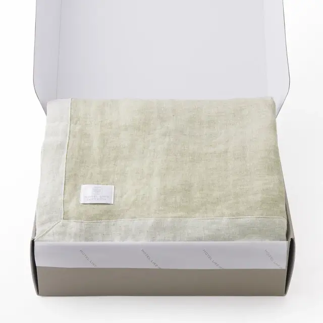 【ギフトBOX入り】フレンチリネン リバーシブルガーゼケット | シングル/フラックス