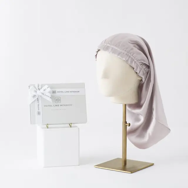 【リボンかけ】19匁 シルクナイトキャップ｜ロング/ローズ