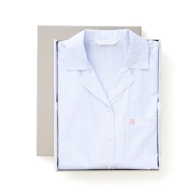 【ギフトBOX入り】コットンツイルストライプパジャマ｜レディース