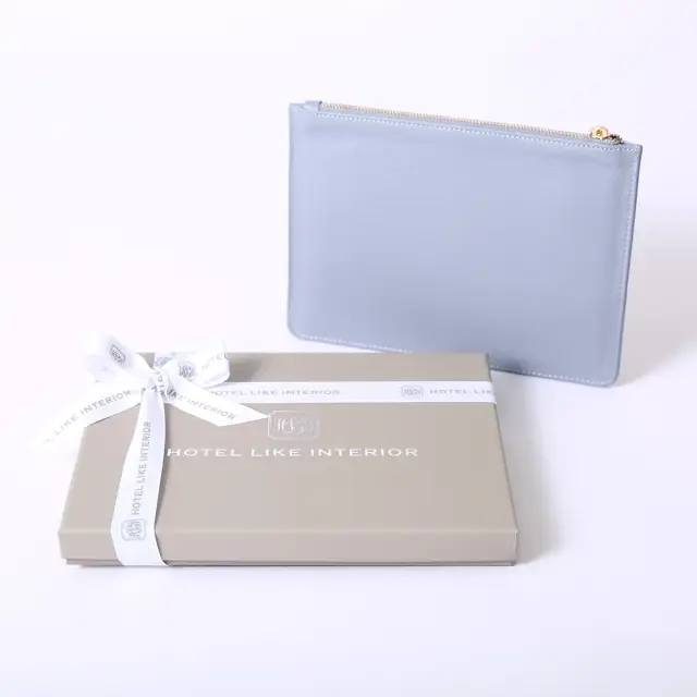 【リボンかけ】レザーフラットポーチ